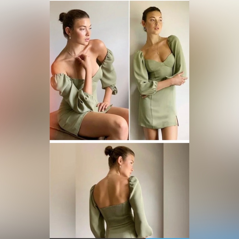 Aritzia Novella Dress Sage Frost